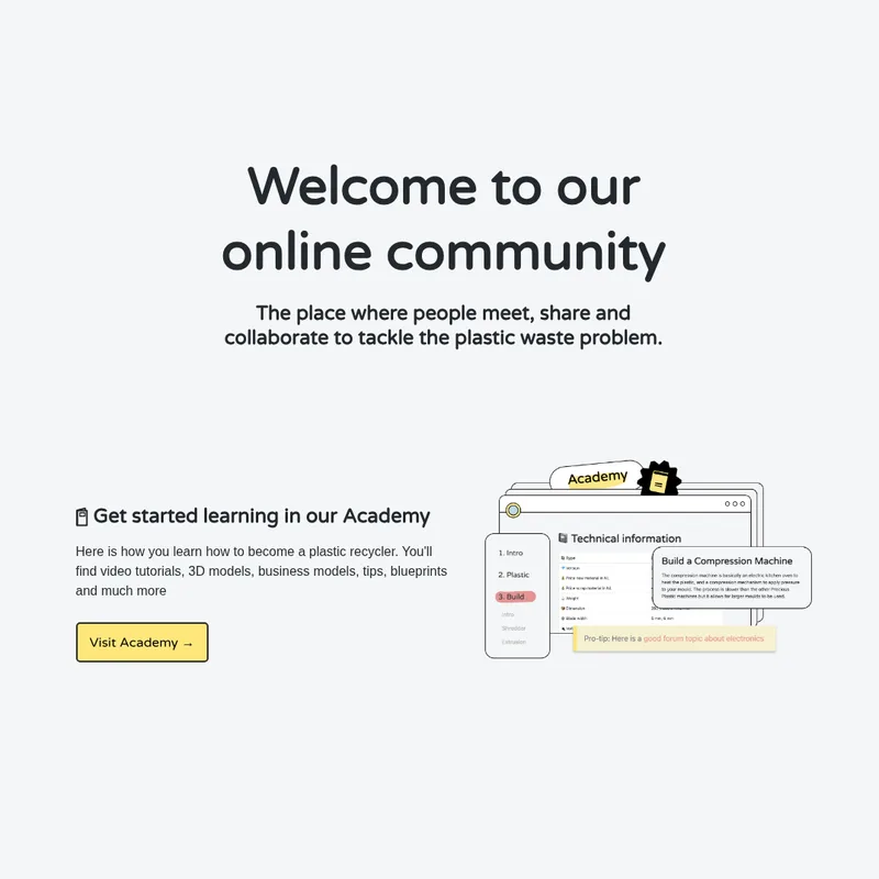 Screenshot of ONEARMY Platform