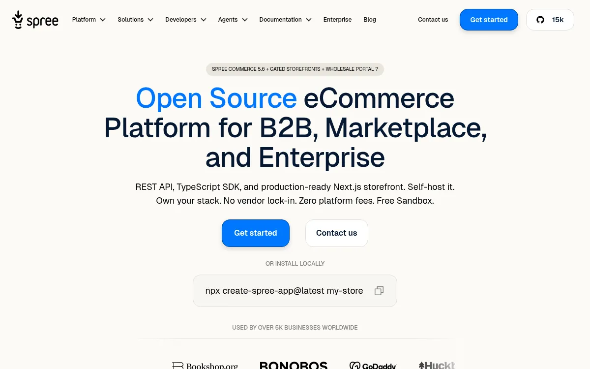 Screenshot of Spree Commerce