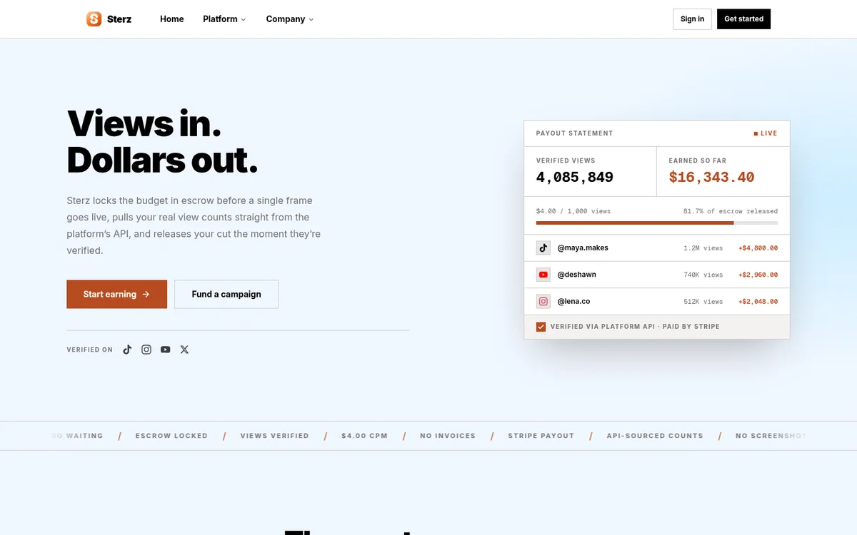 Screenshot of Sterz